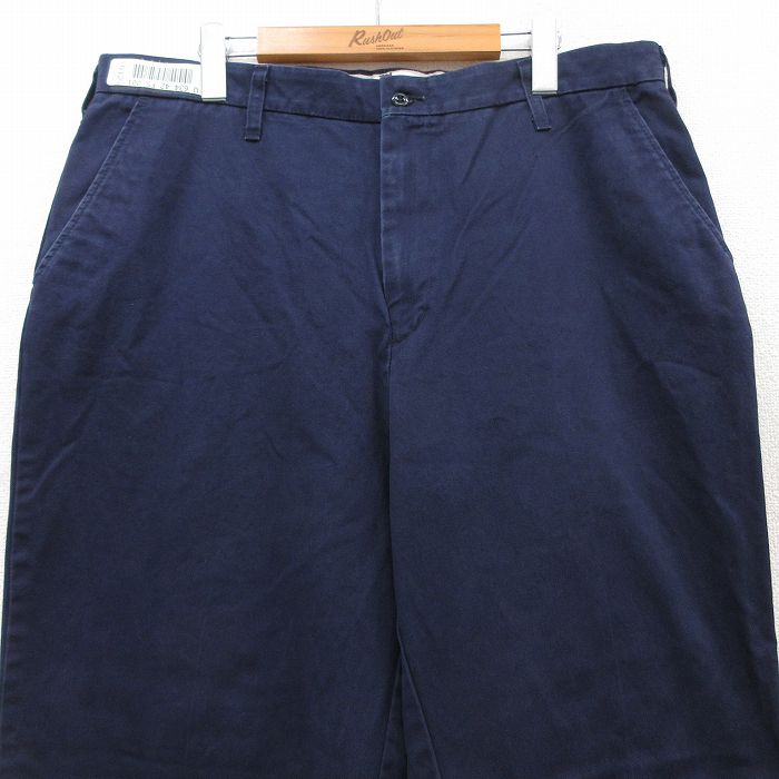 【中古】古着パンツ メンズ コットン 紺 ネイビー W38 中古 ボトムス ロング | 春夏 春物 春服 秋冬 秋物 秋服 長ズボン カジュアル メンズファッション ファッション おしゃれ
