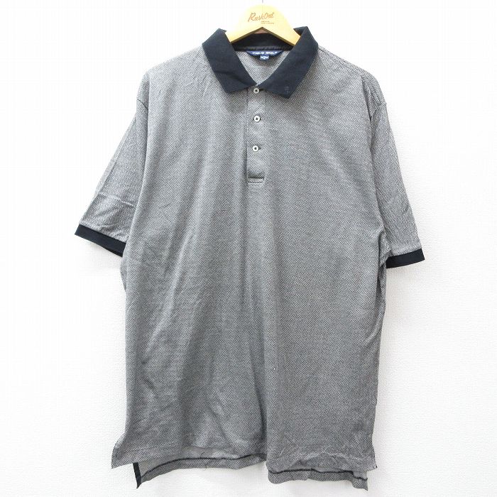 【中古】古着 ラルフローレン Ralph Lauren ポロゴルフ 半袖 ブランド ポロシャツ メンズ 90年代 90s 大きいサイズ 2L LL ビッグシルエット ゆったり ビッグサイズ オーバーサイズ コットン 黒他 ブラック XLサイズ 中古 トップス | 春夏 春物 春服 夏物 夏服 カ 5OF