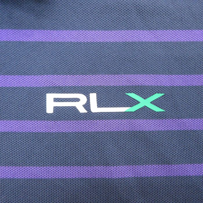 【中古】古着 ラルフローレン 半袖ポロシャツ メンズ XLサイズ 紺 ボーダー ワンポ...