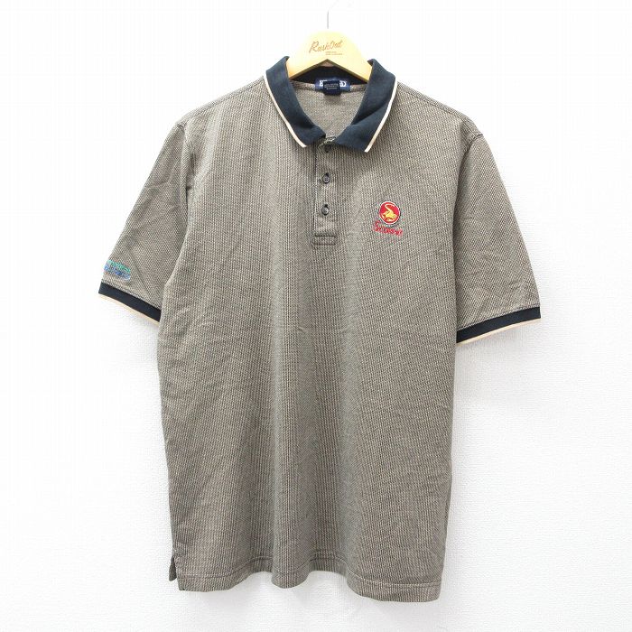 【中古】古着 ランズエンド 半袖 ブランド ポロシャツ メンズ 00年代 00s SCORPIO コットン ベージュ他 カーキ XLサイズ 中古 トップス | 春夏 春物 春服 夏物 夏服 カジュアルシャツ メンズファッション 半袖シャツ おしゃれ カジュアル