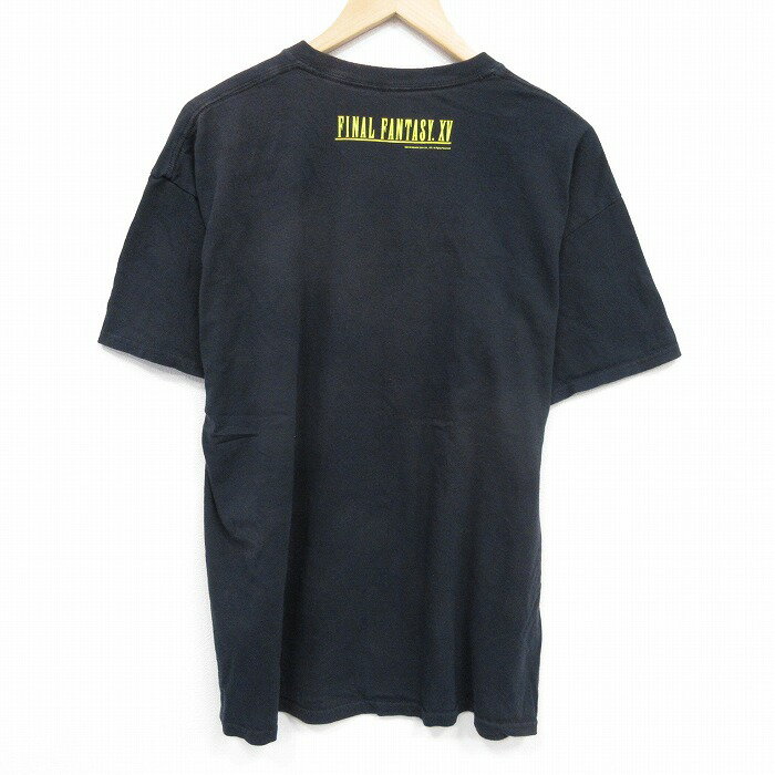 【中古】古着 半袖Tシャツ メンズ ゲーム ファイナルファンタジー コットン クルーネック 丸首 黒 ブラック XLサイズ 中古 | 春夏 夏物 夏服 メンズファッション カットソー ティーシャツ ティシャツ メンズTシャツ 半袖Tシャツ 半袖ティーシャツ カジュアルTシャ