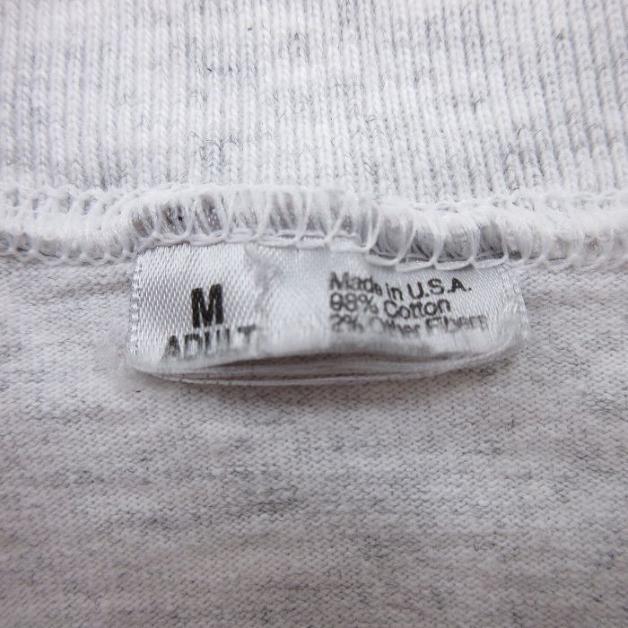 【中古】古着 長袖 ビンテージ ヴィンテージTシャツ メンズ 90年代 90s 無地 モックネック ハイネック USA製 アメリカ製 薄グレー 霜降り Mサイズ 中古 | 春夏 春物 春服 秋冬 秋物 秋服 メンズファッション ロンT カットソー ロンティー ロングT ロングTシャツ