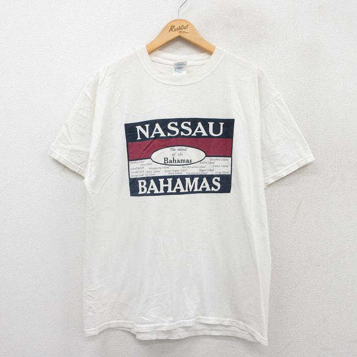 Other - 【中古】古着 00s ヴィンテージTシャツ メンズ XLサイズ 白 NASSAU BAHAMAS コットン クルーネック プリント アメカジ ストリート カジュアル 25jul28 5OF
