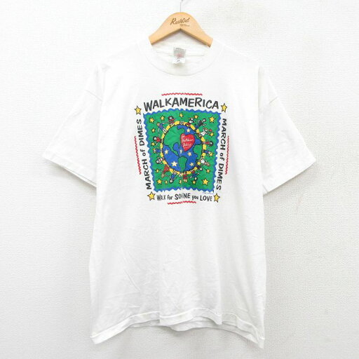 【中古】古着 フルーツオブザルーム 半袖 ビンテージ ヴィンテージTシャツ メンズ 90年代 90s WALK 地球 大きいサイズ 2L LL ビッグシルエット ゆったり ビッグサイズ オーバーサイズ クルーネック 丸首 USA製 アメリカ製 白 ホワイト XLサイズ 中古 | 春夏 夏物 【中古】古着 フルーツオブザルーム 半袖 ビンテージ ヴィンテージTシャツ メンズ 90年代 90s WALK 地球 大きいサイズ 2L LL ビッグシルエット ゆったり ビッグサイズ オーバーサイズ クルーネック 丸首 USA製 アメリカ製 白 ホワイト XLサイズ 中古 | 春夏 夏物