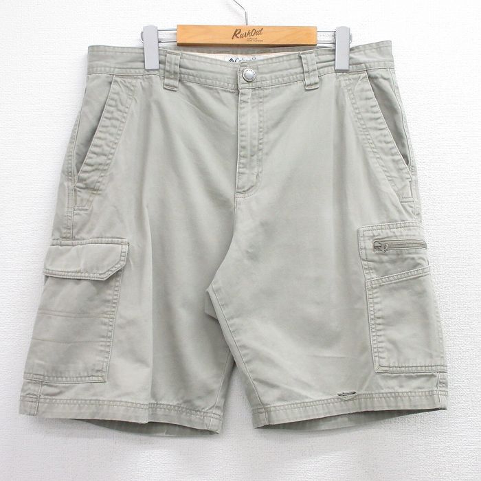【中古】古着 コロンビア 00s カーゴショーツ メンズ W36 ベージュ コットン ショート丈 ミリタリー アメカジ ワークパンツ カジュアル ストリート きれいめ 25jul30