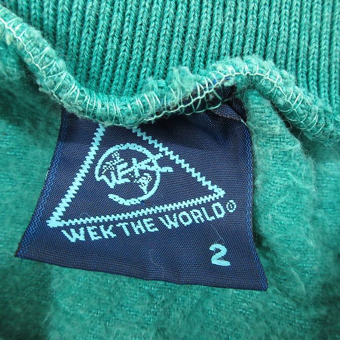 【中古】古着 WEK 長袖 トップス メンズ 90年代 90s 競馬 大きいサイズ 2L LL ビッグシルエット ゆったり ビッグサイズ オーバーサイズ 襟付き コットン USA製 アメリカ製 緑 グリーン XLサイズ 中古 スエット トレーナー | 春夏 春物 春服 秋冬 秋物 秋服 メンズ