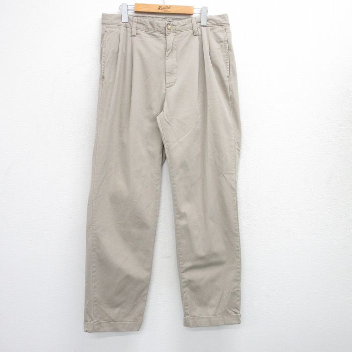 乐天商城 - 【中古】古着 ノーティカ NAUTICA ブランドパンツ メンズ コットン ベージュ カーキ W34 中古 ボトムス ロング | 春夏 春物 春服 秋冬 秋物 秋服 長ズボン カジュアル メンズファッション ファッション おしゃれ