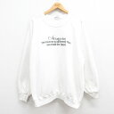 【中古】古着 長袖スウェット メンズ 90年代 90s メッセージ 大きいサイズ 2L LL ビッグシルエット ゆったり ビッグサイズ オーバーサイズ ラグラン...