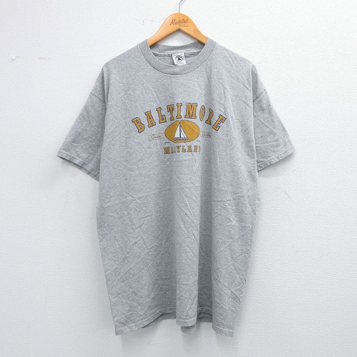 樂天商城 - 【中古】古着 半袖 ビンテージ ヴィンテージTシャツ メンズ 00年代 00sバルチモア メリーランド 大きいサイズ 2L LL ビッグシルエット ゆったり ビッグサイズ オーバーサイズ コットン クルーネック 丸首 グレー 霜降り XLサイズ 中古 | 春夏 夏物 夏服 ヴィンテ