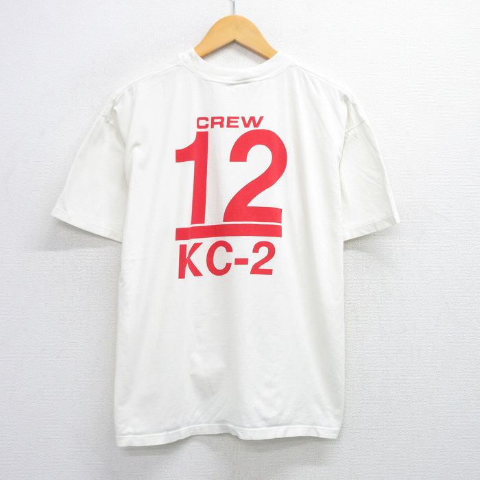 樂天商城 - 【中古】古着 半袖 ビンテージ ヴィンテージTシャツ メンズ 90年代 90s 12 コットン クルーネック 丸首 白 ホワイト XLサイズ 中古 | 春夏 夏物 夏服 ヴィンテージTシャツ メンズファッション カットソー ティーシャツ ティシャツ メンズTシャツ 半袖Tシャツ 半袖