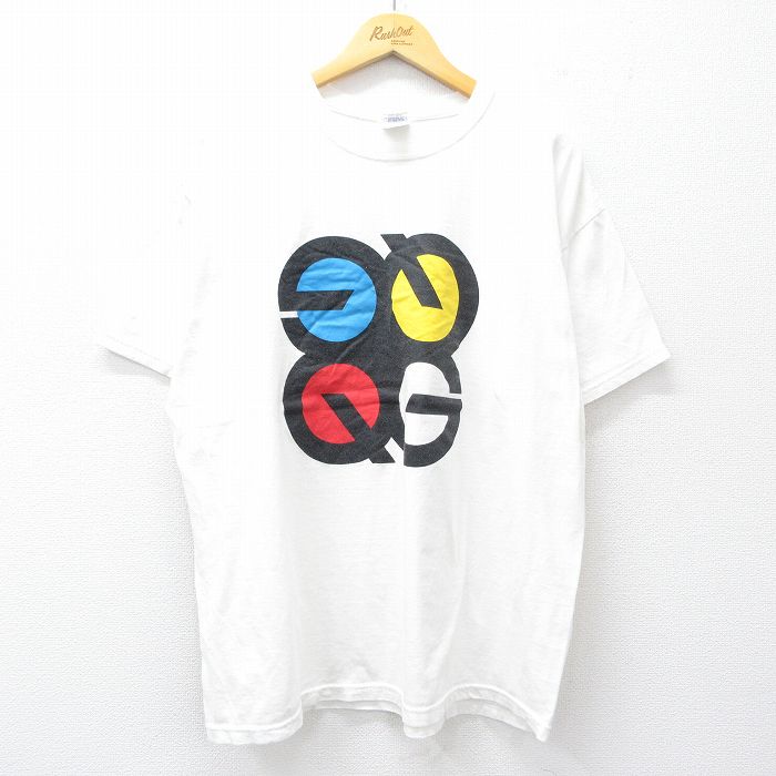 樂天商城 - 【中古】古着 半袖 ビンテージ ヴィンテージTシャツ メンズ 00年代 00s QUAD 大きいサイズ 2L LL ビッグシルエット ゆったり ビッグサイズ オーバーサイズ コットン クルーネック 丸首 白 ホワイト XLサイズ 中古 | 春夏 夏物 夏服 ヴィンテージTシャツ メンズフ