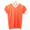 【中古】古着 半袖 ビンテージ ヴィンテージTシャツ キッズ ボーイズ 子供服 80年代 80s 無地 メッシュ地 Vネック オレンジ | 春夏 春物 春服 秋...