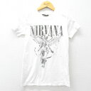 【中古】古着 半袖 ロックTシャツ バンドTシャツ キッズ ボーイズ 子供服 ニルバーナ ニルヴァーナ インユーテロ コットン クルーネック 丸首 白 ホワイト...