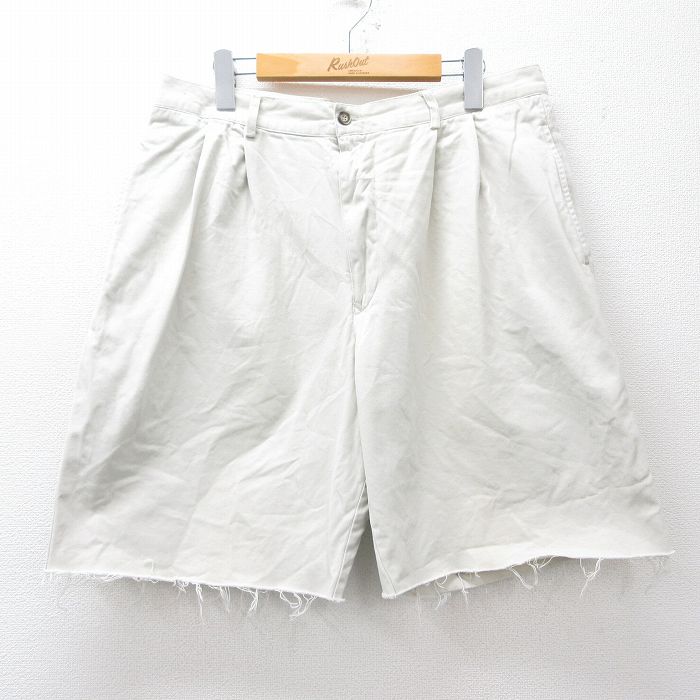 【中古】古着 ペリーエリス ショートパンツ ショーツ メンズ コットン 薄ベージュ カーキ W33 中古 ボトムス 短パン ショーパン ハーフ | 春夏 春物 春服 夏物 夏服 半ズボン カジュアル メンズファッション ファッション おしゃれ