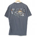 【中古】古着 半袖Tシャツ メンズ ピストル クルーネック 丸首 濃グレー Lサイズ 中古 | 春夏 夏物 夏服 メンズファッション カットソー ティーシャツ ティシャツ メンズTシャツ 半袖Tシャツ 半袖ティーシャツ カジュアルTシャツ おしゃれ カジュアル
