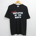 【中古】古着 ヘインズ Hanes 半袖 ビンテージ ヴィンテージTシャツ メンズ 00年代 00s EMPLOYEE コットン クルーネック 丸首 黒 ブラック XLサイズ 中古 | 春夏 夏物 夏服 ヴィンテージTシャツ メンズファッション カットソー ティーシャツ ティシャツ メンズTシ