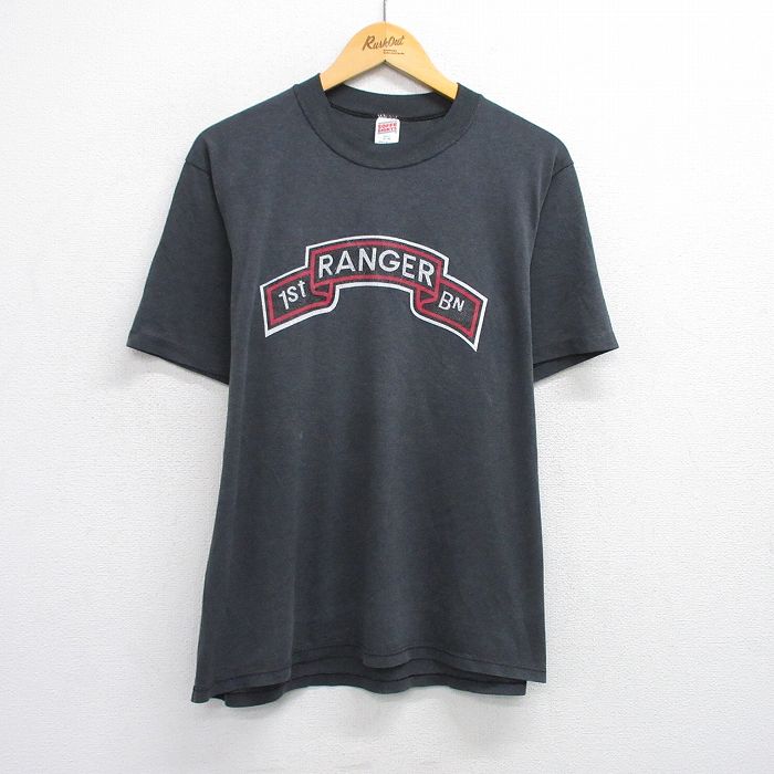 【中古】古着 半袖 ビンテージ ヴィンテージTシャツ メンズ 90年代 90s RANGER クルーネック 丸首 USA製 アメリカ製 黒 ブラック 【spe】 XLサイズ 中古 | 春夏 夏物 夏服 ヴィンテージTシャツ メンズファッション カットソー ティーシャツ ティシャツ メンズTシ