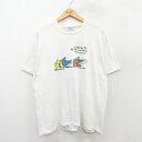 【中古】古着 ヘインズ Hanes 半袖 ビンテージ ヴィンテージTシャツ メンズ 00年代 00s WALK 企業広告 クルーネック 丸首 白 ホワイト XLサイズ 中古 | 春夏 夏物 夏服 ヴィンテージTシャツ メンズファッション カットソー ティーシャツ ティシャツ メンズTシャツ