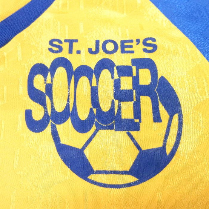 【中古】古着 半袖 ビンテージ ヴィンテージ サッカーTシャツ キッズ ボーイズ 子供服 90年代 90s ツートンカラー バイカラー Vネック USA製 アメリカ製 黄他 イエロー | 春夏 春物 春服 秋冬 秋物 秋服 女の子 子ども服 こども服 カジュアル ファッション おしゃ
