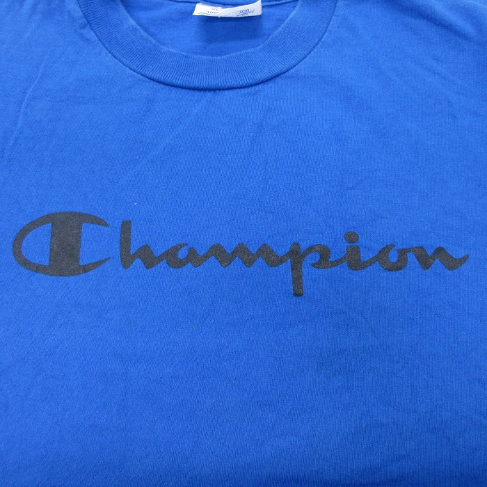 【中古】古着 チャンピオン champion 半袖 ビンテージ ヴィンテージTシャツ キッズ ボーイズ 子供服 00年代 00s ビッグロゴ コットン クルーネック 丸首 青 ブルー | 春夏 春物 春服 秋冬 秋物 秋服 女の子 子ども服 こども服 カジュアル ファッション おしゃれ