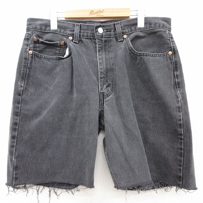 【中古】古着 リーバイス Levis 550 ショートパンツ ショーツ メンズ コットン 黒 ブラック デニム 【spe】 W36 中古 ボトムス 短パン ショーパン ハーフ | 春夏 春物 春服 夏物 夏服 半ズボン カジュアル メンズファッション ファッション おしゃれ