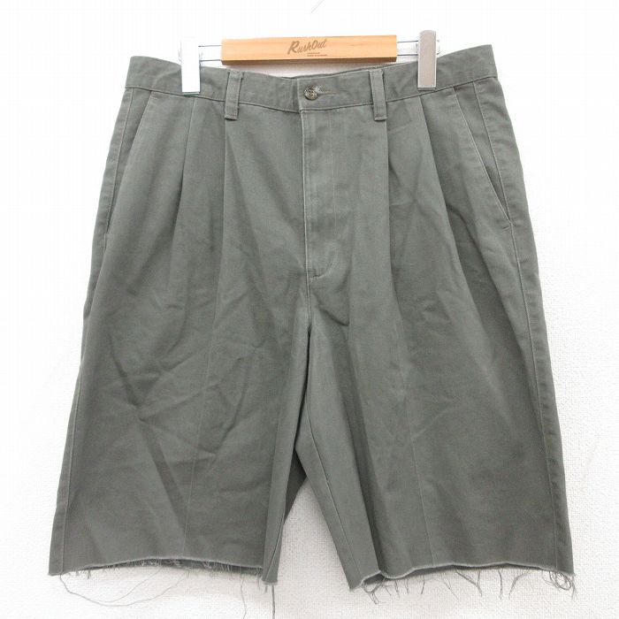 【中古】古着 ドッカーズ ショートパンツ ショーツ メンズ コットン 濃緑系 グリーン W33 中古 ボトムス 短パン ショーパン ハーフ | 春夏 春物 春服 夏物 夏服 半ズボン カジュアル メンズファッション ファッション おしゃれ