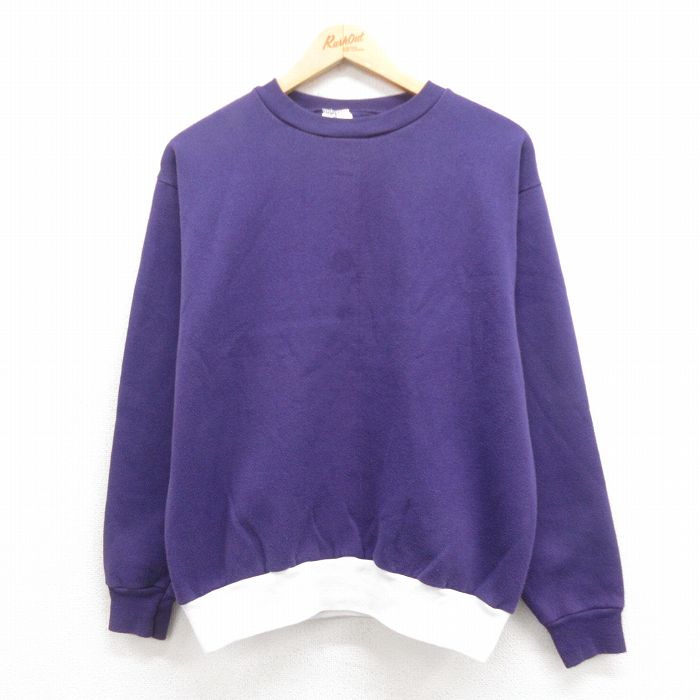 Rakuten - 【中古】TULTEX 90s 長袖スウェット メンズ M 紫 ツートンカラー クルーネック トレーナー アメカジ ストリート カジュアル 防寒 【spe】