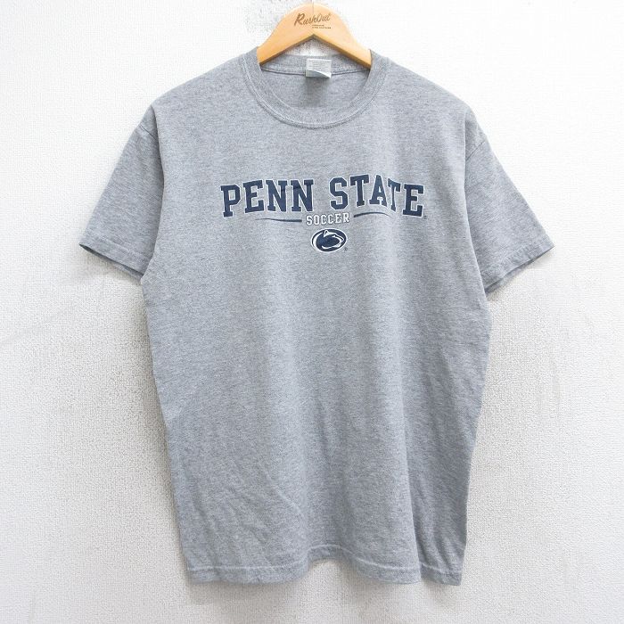 【中古】古着 半袖 ビンテージ ヴィンテージTシャツ メンズ 00年代 00s ペンシルベニア サッカー クルーネック 丸首 グレー 霜降り Lサイズ 中古 春夏 夏物 夏服 ヴィンテージTシャツ メンズファッション カットソー ティーシャツ ティシャツ メンズTシャツ 半
