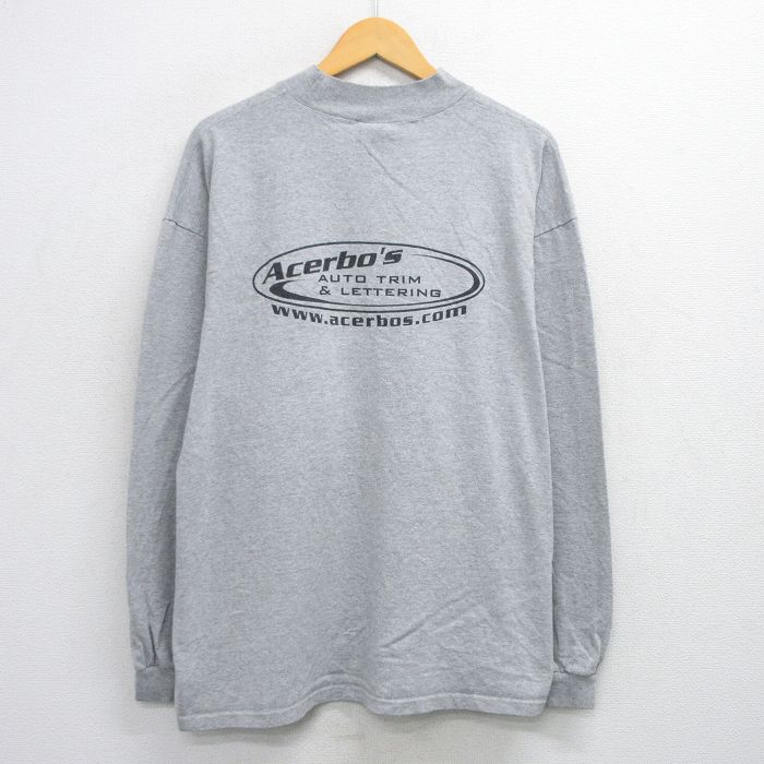 乐天商城 - 【中古】古着 長袖 ビンテージ ヴィンテージTシャツ メンズ 00年代 00s Acerbos 大きいサイズ 2L LL ビッグシルエット ゆったり ビッグサイズ オーバーサイズ クルーネック 丸首 グレー 霜降り XLサイズ 中古 | 春夏 春物 春服 秋冬 秋物 秋服 メンズファッション