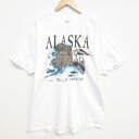 【中古】古着 ヘインズ Hanes 半袖 ビンテージ ヴィンテージTシャツ メンズ 00年代 00s アラスカ コットン クルーネック 丸首 白 ホワイト XLサイズ 中古 | 春夏 夏物 夏服 ヴィンテージTシャツ メンズファッション カットソー ティーシャツ ティシャツ メンズTシ
