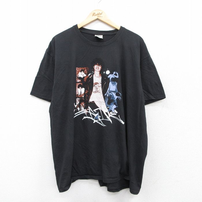 【中古】古着 半袖 ロックTシャツ バンドTシャツ メンズ コットン クルーネック 丸首 黒 ブラック XLサイズ 中古 | 春夏 夏物 夏服 メンズファッション カットソー ティーシャツ ティシャツ メンズTシャツ 半袖Tシャツ 半袖ティーシャツ カジュアルTシャツ おしゃ