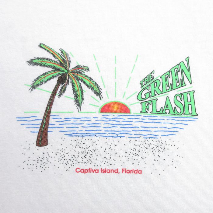 【中古】古着 半袖 ビンテージ ヴィンテージTシャツ メンズ 00年代 00s GREEN FLASH コットン クルーネック 丸首 白 ホワイト Mサイズ 中古 | 春夏 夏物 夏服 ヴィンテージTシャツ メンズファッション カットソー ティーシャツ ティシャツ メンズTシャツ 半袖Tシ 5OF