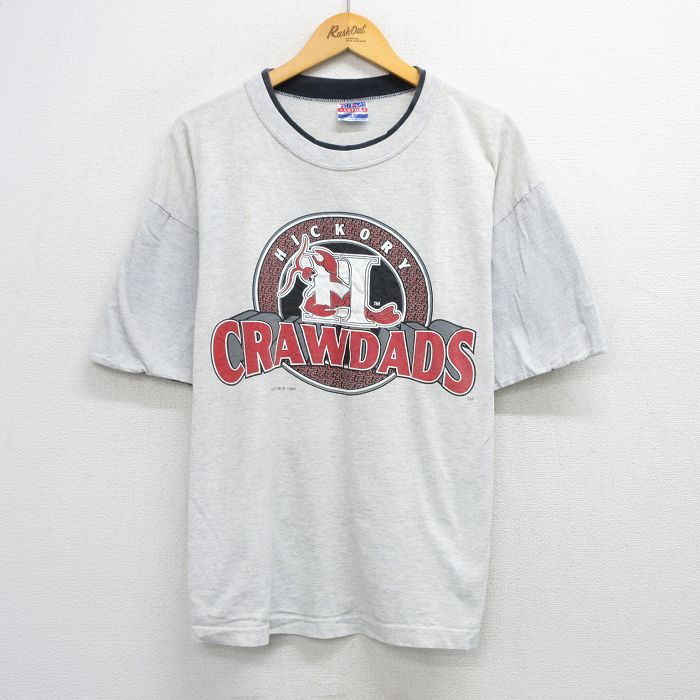 樂天商城 - 【中古】古着 半袖 ビンテージ ヴィンテージTシャツ メンズ 90年代 90s ヒッコリークロウダッズ コットン クルーネック 丸首 USA製 アメリカ製 薄グレー 霜降り XLサイズ 中古 | 春夏 夏物 夏服 ヴィンテージTシャツ メンズファッション カットソー ティーシャツ