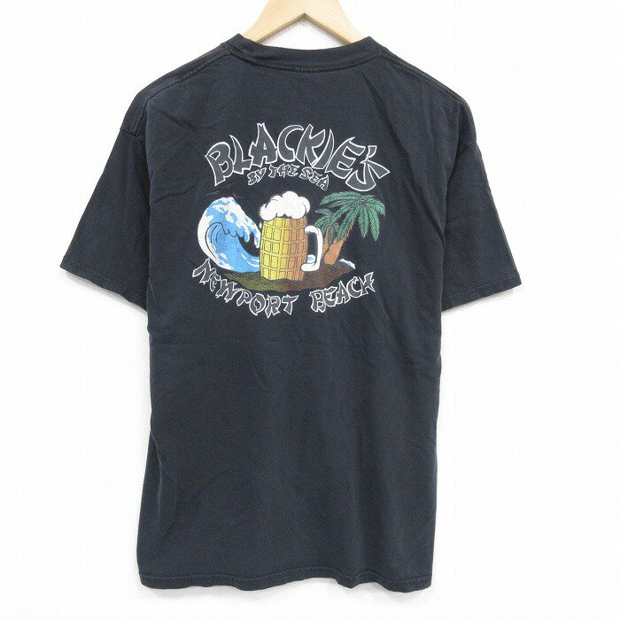 乐天商城 - 【中古】古着 ヘインズ Hanes 半袖 ビンテージ ヴィンテージTシャツ メンズ 00年代 00s ビール 胸ポケット付き コットン クルーネック 丸首 黒 ブラック Lサイズ 中古 | 春夏 夏物 夏服 ヴィンテージTシャツ メンズファッション カットソー ティーシャツ ティシャ