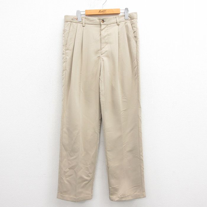 【中古】古着 グレッグノーマンパンツ メンズ ベージュ カーキ W32 中古 ボトムス ロング | 春夏 春物 春服 秋冬 秋物 秋服 長ズボン カジュアル メンズファッション ファッション おしゃれ