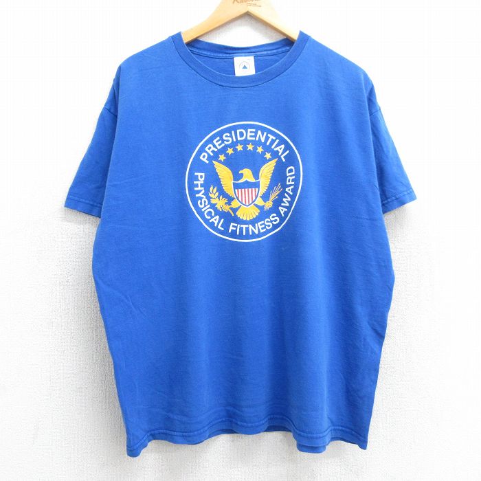 乐天商城 - 【中古】古着 半袖 ビンテージ ヴィンテージTシャツ メンズ 00年代 00s 鳥 フィットネス 大きいサイズ 2L LL ビッグシルエット ゆったり ビッグサイズ オーバーサイズ コットン クルーネック 丸首 青 ブルー XLサイズ 中古 | 春夏 夏物 夏服 ヴィンテージTシャツ