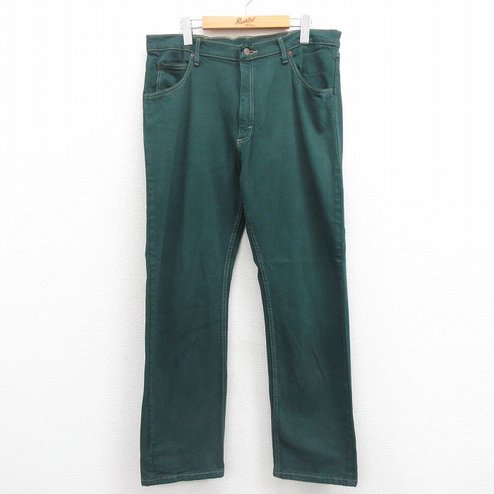 Rakuten - 【中古】古着 ラングラー Wrangler ジーンズ メンズ コットン 緑 グリーン デニム 【spe】 W36 中古 ボトムス ジーパン Gパン ロングパンツ | 春夏 春物 春服 秋冬 秋物 秋服 長ズボン カジュアル メンズファッション ファッション おしゃれ