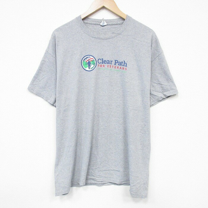 樂天商城 - 【中古】古着 半袖Tシャツ メンズ Clear 大きいサイズ 2L LL ビッグシルエット ゆったり ビッグサイズ オーバーサイズ クルーネック 丸首 グレー 霜降り XLサイズ 中古 | 春夏 夏物 夏服 メンズファッション カットソー ティーシャツ ティシャツ メンズTシャツ 半