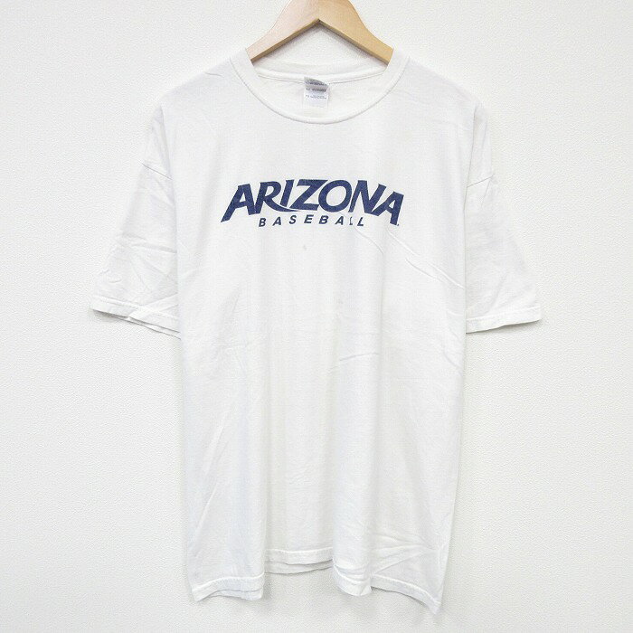 乐天商城 - 【中古】古着 半袖Tシャツ メンズ アリゾナ 大きいサイズ 2L LL ビッグシルエット ゆったり ビッグサイズ オーバーサイズ コットン クルーネック 丸首 白 ホワイト XLサイズ 中古 | 春夏 夏物 夏服 メンズファッション カットソー ティーシャツ ティシャツ メンズ