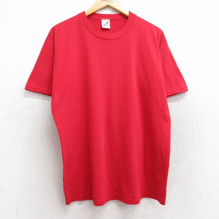 Rakuten - 【中古】古着 ジャージーズ 半袖 ビンテージ ヴィンテージTシャツ メンズ 80年代 80s 無地 クルーネック 丸首 USA製 アメリカ製 赤 レッド Lサイズ 中古 | 春夏 夏物 夏服 ヴィンテージTシャツ メンズファッション カットソー ティーシャツ ティシャツ メンズTシ