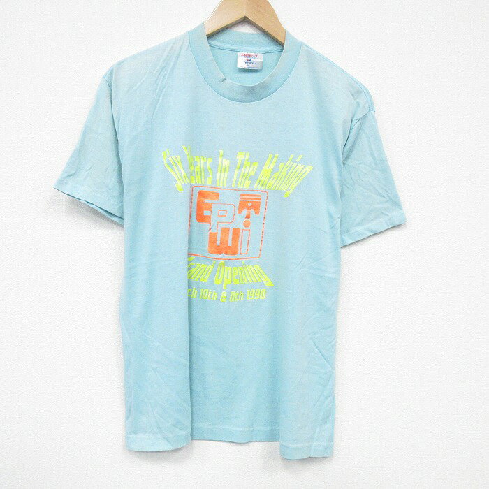 乐天商城 - 【中古】古着 半袖 ビンテージ ヴィンテージTシャツ メンズ 90年代 90s six 企業広告 クルーネック 丸首 USA製 アメリカ製 薄緑 グリーン 霜降り Lサイズ 中古 | 春夏 夏物 夏服 ヴィンテージTシャツ メンズファッション カットソー ティーシャツ ティシャツ メン