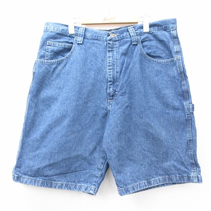【中古】古着 ラングラー Wrangler ショート ペインターパンツ ショーツ メンズ コットン 紺 ネイビー デニム W36 中古 ボトムス 短パン ショーパン | 春夏 春物 春服 夏物 夏服 半ズボン カジュアル メンズファッション ファッション おしゃれ(4.0)