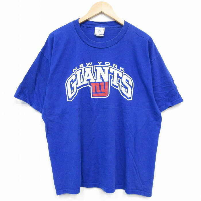 【中古】古着 半袖Tシャツ メンズ NFL ニューヨークジャイアンツ 大きいサイズ 2L LL ビッグシルエット..