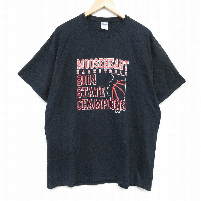 乐天商城 - 【中古】古着 半袖Tシャツ メンズ バスケットボール 大きいサイズ 2L LL ビッグシルエット ゆったり ビッグサイズ オーバーサイズ コットン クルーネック 丸首 黒 ブラック XLサイズ 中古 | 春夏 夏物 夏服 メンズファッション カットソー ティーシャツ ティシャ