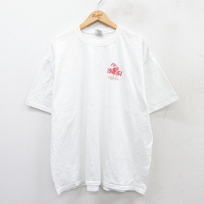 【中古】古着 ジャージーズ 半袖 ビンテージ ヴィンテージTシャツ メンズ 00年代 00s SCOTIA GLENVILLE 大きいサイズ 2L LL ビッグシルエット ゆったり ビッグサイズ オーバーサイズ コットン クルーネック 丸首 白 ホワイト XLサイズ 中古 | 春夏 夏物 夏服 ヴィ