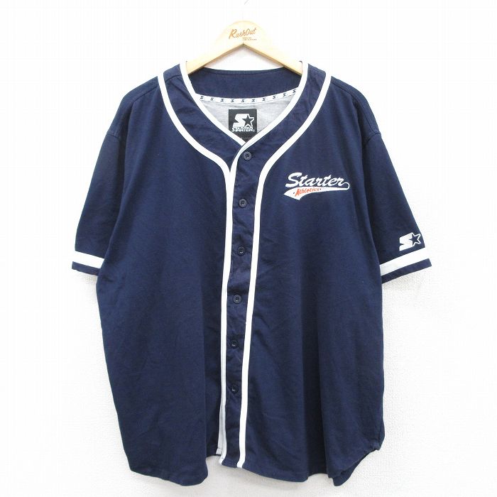 【中古】古着 スターター STARTER 半袖 ベースボールシャツ メンズ 00年代 00s ワンポイントロゴ 大きいサイズ 2L LL ビッグシルエット..