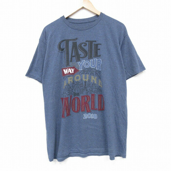 【中古】古着 半袖Tシャツ メンズ TASTE クルーネック 丸首 薄紺 ネイビー 霜降り XLサイズ 中古 | 春夏 夏物 夏服 メンズファッション カットソー ティーシャツ ティシャツ メンズTシャツ 半袖Tシャツ 半袖ティーシャツ カジュアルTシャツ おしゃれ カジュアル 2OF