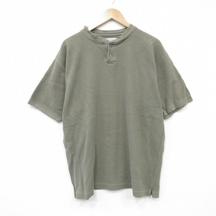 乐天商城 - 【中古】古着 半袖Tシャツ メンズ 無地 大きいサイズ 2L LL ビッグシルエット ゆったり ビッグサイズ オーバーサイズ コットン クルーネック 丸首 薄緑 グリーン XLサイズ 中古 | 春夏 夏物 夏服 メンズファッション カットソー ティーシャツ ティシャツ メンズT
