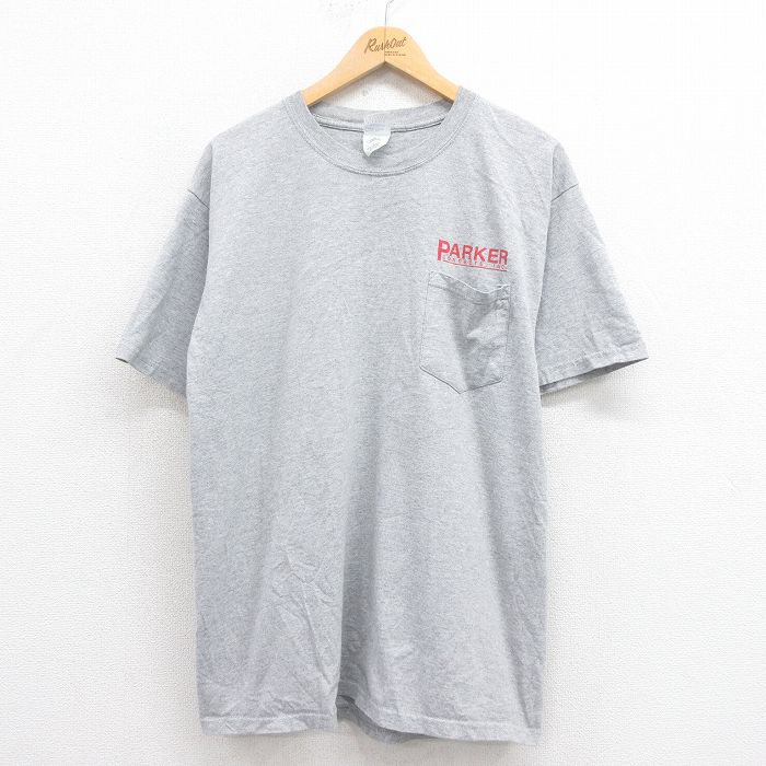 【中古】古着 半袖 ビンテージ ヴィンテージTシャツパーカー メンズ 00年代 00s 胸ポケット付き クルーネック 丸首 グレー 霜降り Lサイズ 中古 | 春夏 夏物 夏服 ヴィンテージTシャツ メンズファッション カットソー ティーシャツ ティシャツ メンズTシャツ 半袖