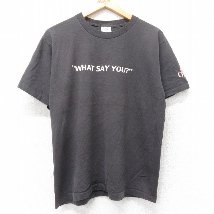 【中古】古着 半袖 ビンテージ ヴィンテージTシャツ メンズ 90年代 90s ザオライリーファクター WHAT SAY YOU? コットン クルーネック 丸首 USA製 アメリカ製 黒 ブラック Lサイズ 中古 | 春夏 夏物 夏服 ヴィンテージTシャツ メンズファッション カットソー ティ